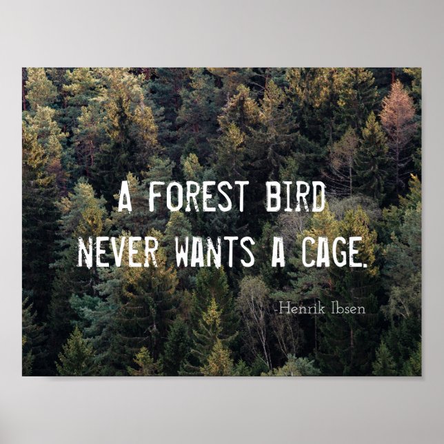 A Forest Bird Never Wants A Cage Design Poster (Front)