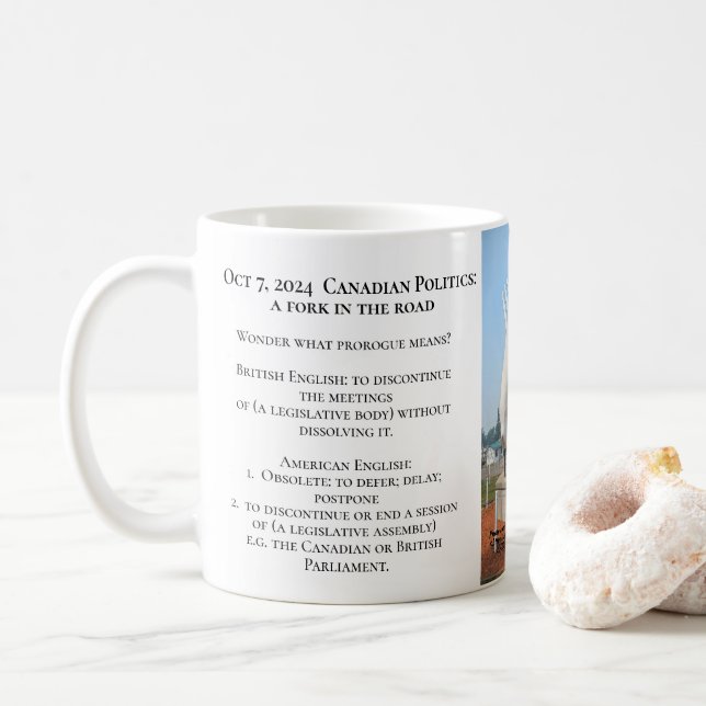 A Fork In The Pierogi by RoseWrites Mug (With Donut)