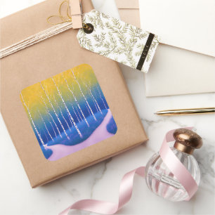 A Fork in Time – A Woodland Landscape Square Sticker