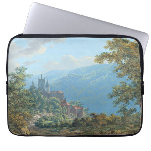 A Fortress in a Mountain Landscape at Sunrise Laptop Sleeve