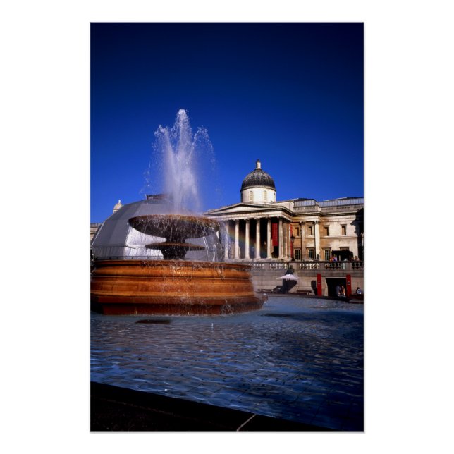 A fountain Trafalgar Square London Poster (Front)