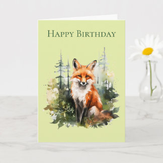 A Fox in a Forest Birthday Card #1