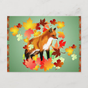 A FOX in FALL Postcard