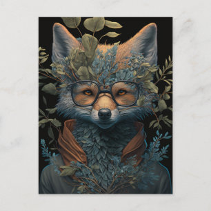 A Fox in Glasses Postcard