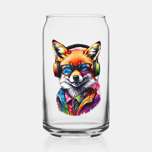 A fox in headphones and glasses (Front)