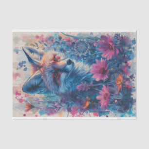 A fox in the flowers tissue paper