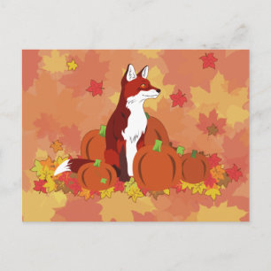 A Fox in the Pumpkin Patch Postcard
