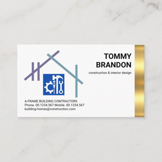 A-Frame Building Contractor Business Card (Front)