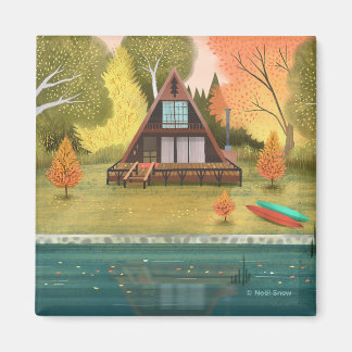 A-Frame Cabin House Magnet
