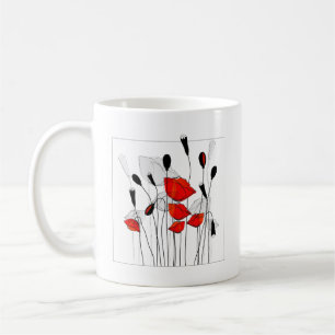 A Frame of Red Poppies Coffee Mug