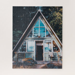 A-FRAME RUSTIC CABIN JIGSAW PUZZLE