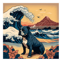 A French bulldog dog using traditional Japanese vi