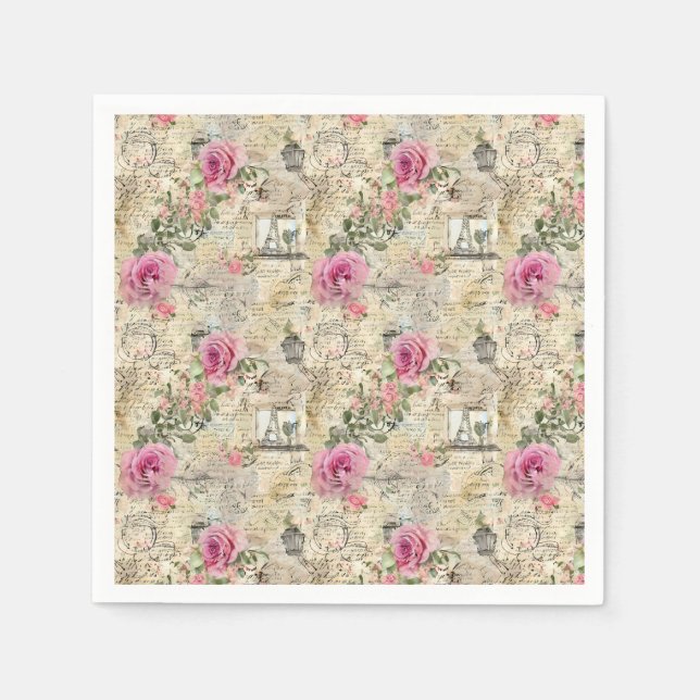 A French Ephemera Design Series 1 Napkin (Front)