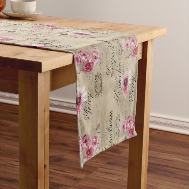 A French Ephemera Design Series 20 Short Table Runner (In Situ)