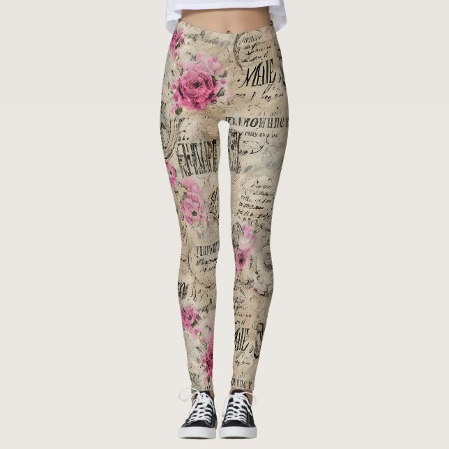 A French Ephemera Design Series 24 Leggings (Front)