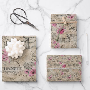 A French Ephemera Design Series 24 Wrapping Paper Sheet