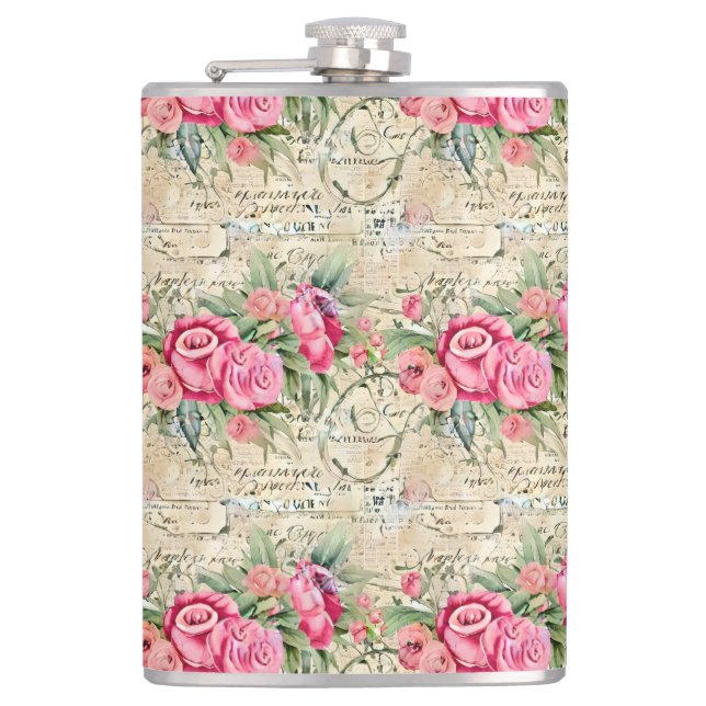 A French Ephemera Design Series 26 Hip Flask (Front)