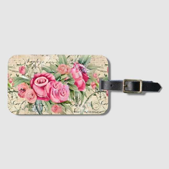 A French Ephemera Design Series 26 Luggage Tag (Front Horizontal)