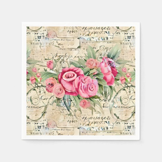 A French Ephemera Design Series 26 Napkin (Front)