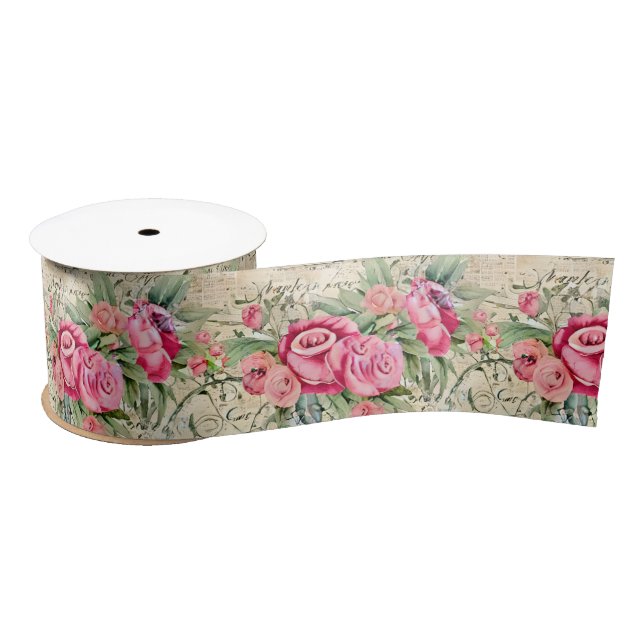 A French Ephemera Design Series 26 Satin Ribbon (Spool)
