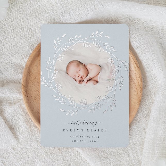 A Fresh Branch | Silver Foil Birth Announcement (Creator Uploaded)