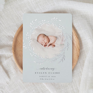 A Fresh Branch   Silver Foil Birth Announcement