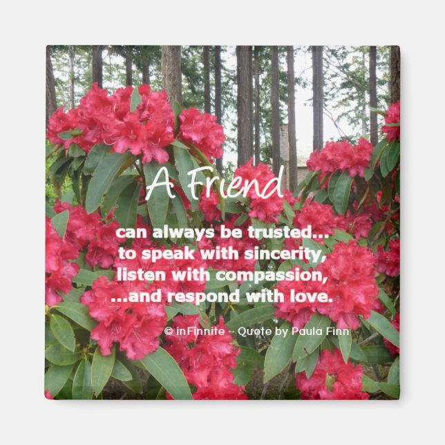 A friend can always be trusted...Friendship quote Magnet (Front)