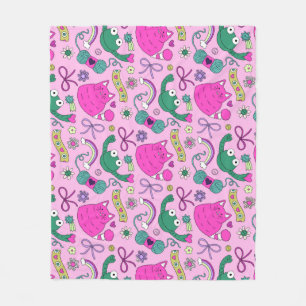"A Friend for Everyone" Kitty Frog Friends Fleece Blanket