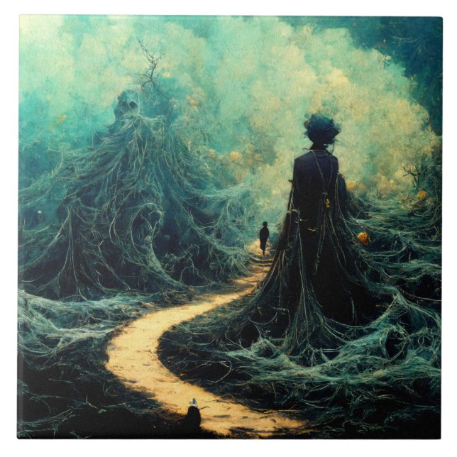 A friend from a dream land CG art Ceramic Tile (Front)