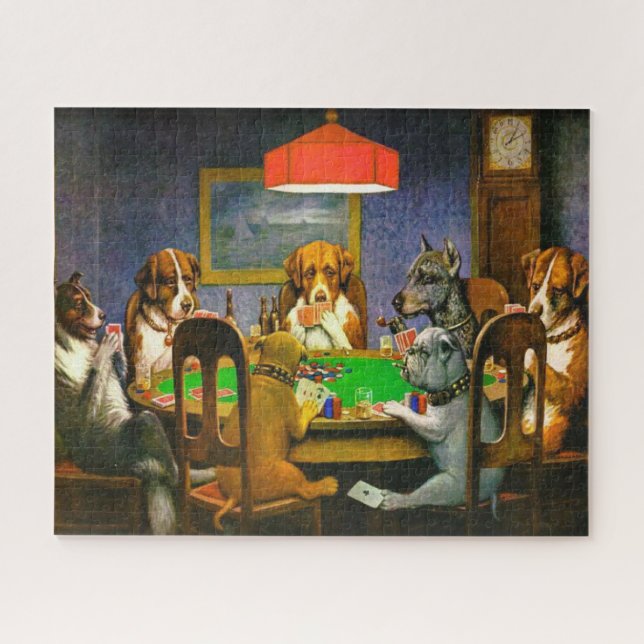 A Friend in Need Dogs Playing Poker 1903 Jigsaw Puzzle (Horizontal)