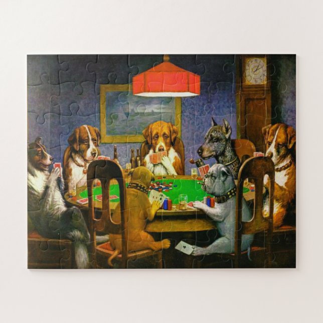 A Friend in Need Dogs Playing Poker 1903 Jigsaw Puzzle (Horizontal)