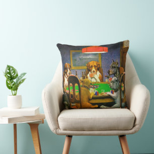 A Friend in Need Dogs Playing Poker Cushion