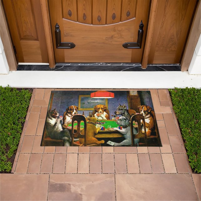 A Friend in Need, Dogs Playing Poker, Doormat (Outdoor)