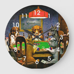 A Friend in Need, Dogs Playing Poker, Large Clock