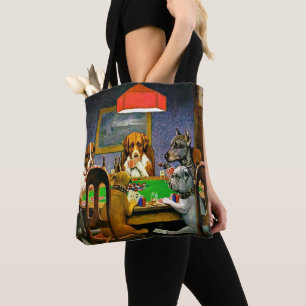A Friend in Need, Dogs Playing Poker, Tote Bag
