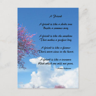 A Friend Poem Postcard