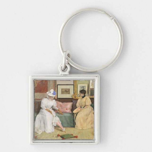 A Friendly Call, 1895 (oil on canvas) Key Ring (Front)