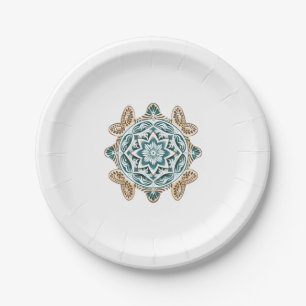 A friendly sea turtle swimming in the ocean paper plate