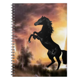 A Friesian Stallion horse rearing Notebook