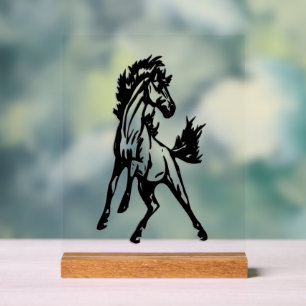 A Frisky Jumping Horse in the Wild Acrylic Sign