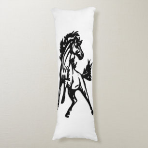 A Frisky Jumping Horse in the Wild Body Cushion