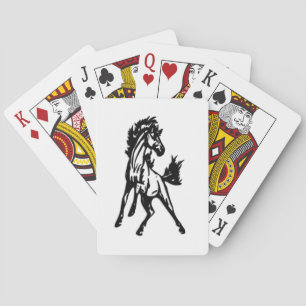 A Frisky Jumping Horse in the Wild Playing Cards