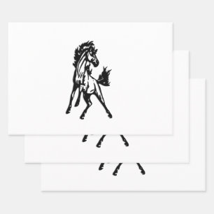 A Frisky Jumping Horse in the Wild Wrapping Paper Sheet