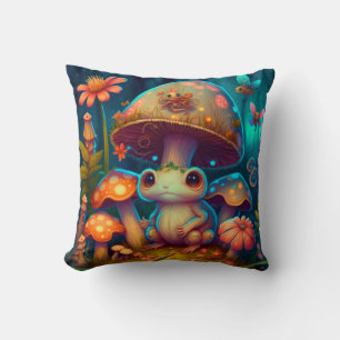 A frog and his company playing around  throw pillo cushion