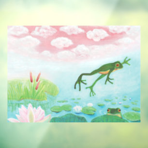 A Frog Jumps Into The Pond Illustration  