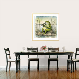 A Frog Playing A Clarinet- Art Print