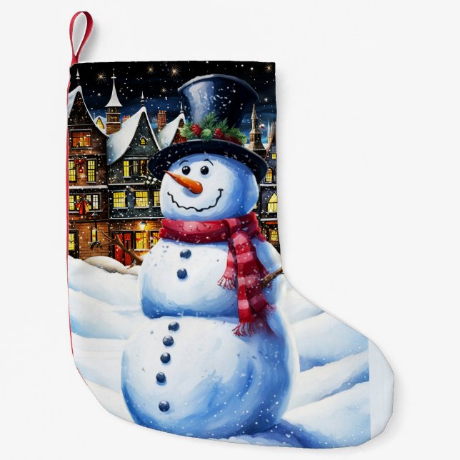 A FROSTY CHRISTMAS EVE SMALL CHRISTMAS STOCKING (Front)