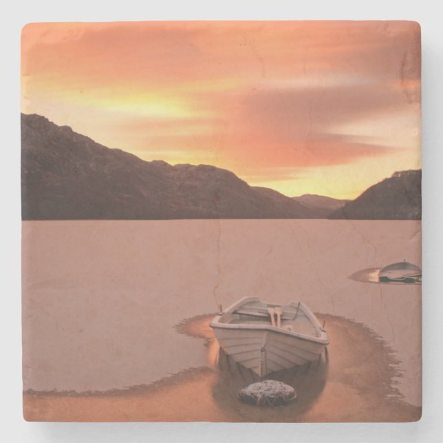 A Frozen Loch | Ruthven, Uk Stone Coaster (Front)