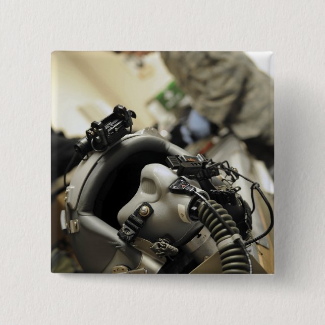 A fully assembled flight crew helmet 15 cm square badge (Front)