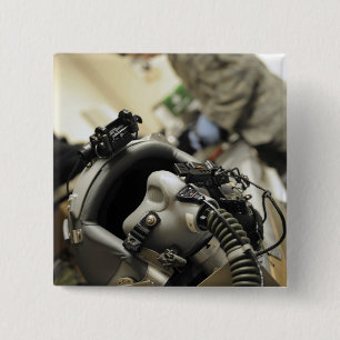A fully assembled flight crew helmet 15 cm square badge
